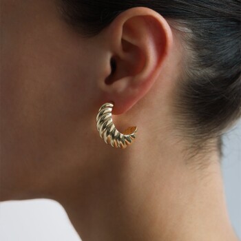 Bold Burgulu Moon Küpe - Yuşa