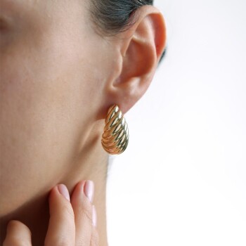 Bold Burgulu Moon Küpe - Yuşa (1)