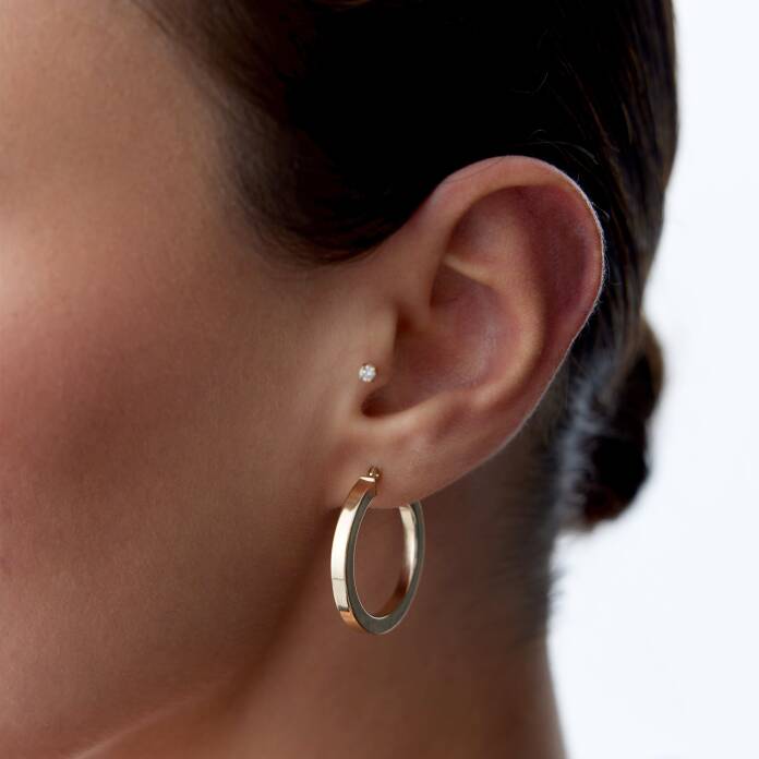 Bold Köşeli Halka Küpe - 2