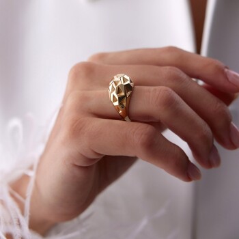 Bold Piramit Yüzük - Mg Gold (1)