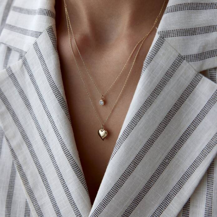 Bombe Kalp ve Tektaş Kolye - 2