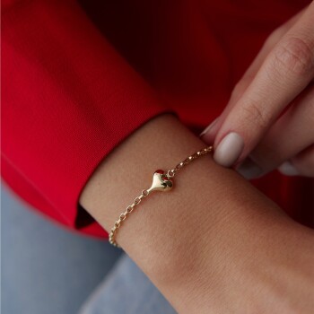 Bombe Kalp Zincir Bileklik - Mazi (1)