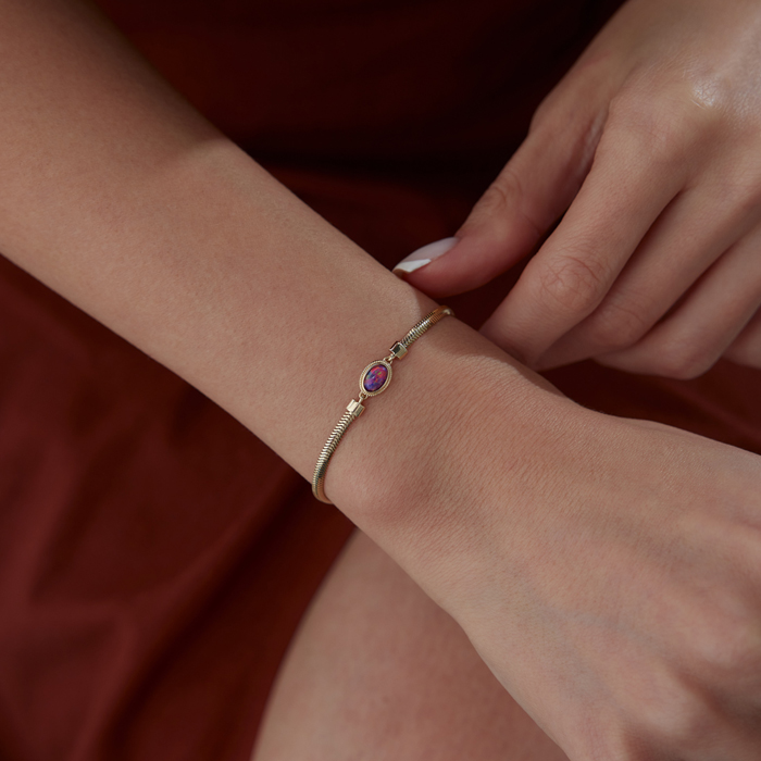 Boulder Opal Balık Sırtı Bileklik - 1