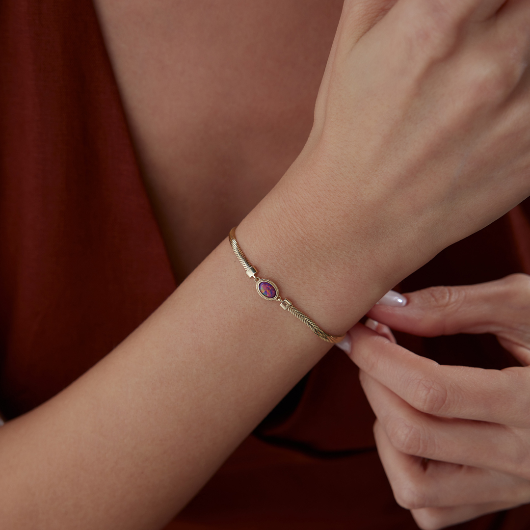 Boulder Opal Balık Sırtı Bileklik - 2