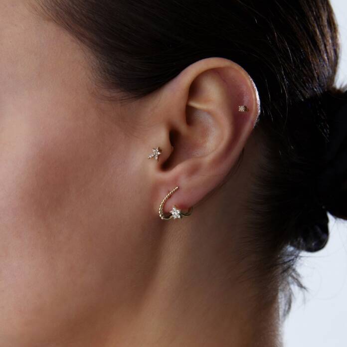 Bubbles Star Taşlı Küpe - 1