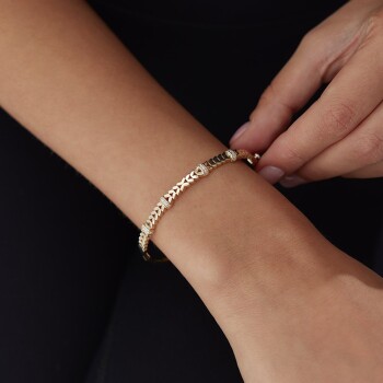 Buğday Taş Detaylı Kelepçe - Özer