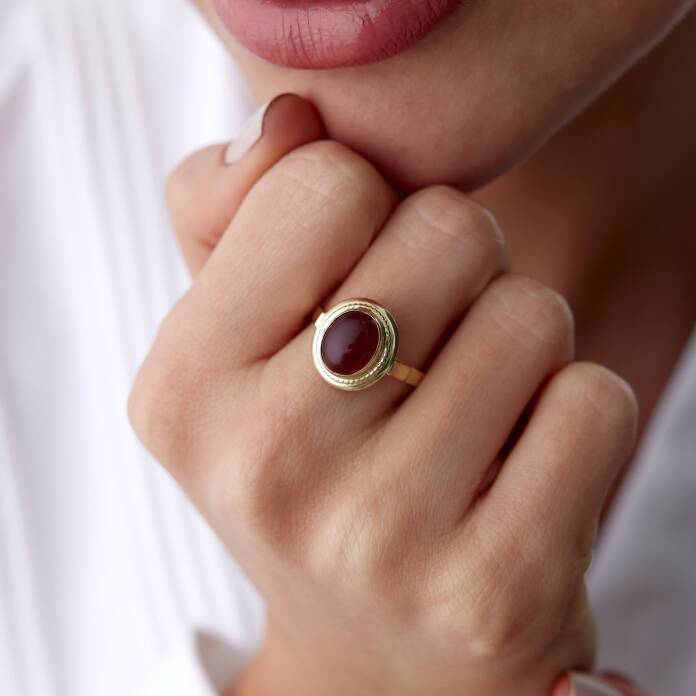 Burgu Akik Taşlı Yüzük - 1