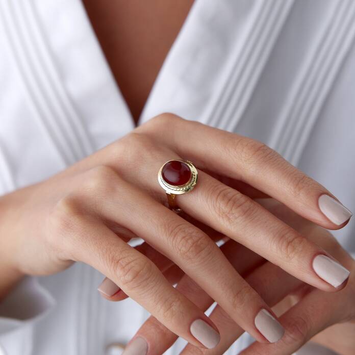 Burgu Akik Taşlı Yüzük - 2