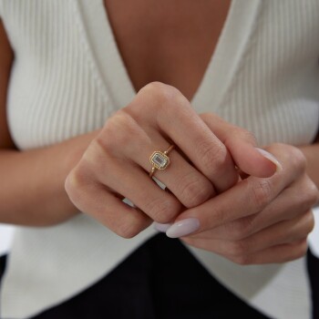 Burgu Frame Baget Yüzük - Rayna (1)