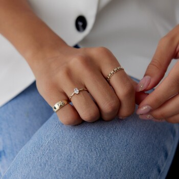 Burgu Oval Tektaş Yüzük - 3