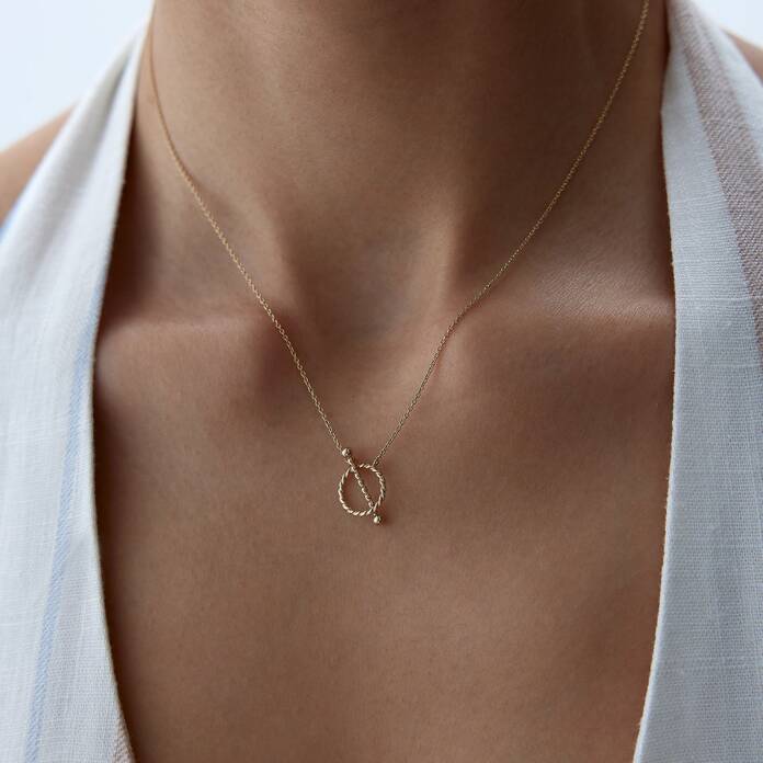 Burgulu Charm Halkası Kolye - 1