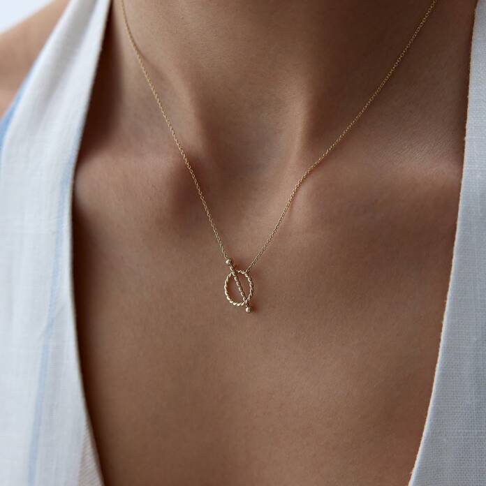 Burgulu Charm Halkası Kolye - 2