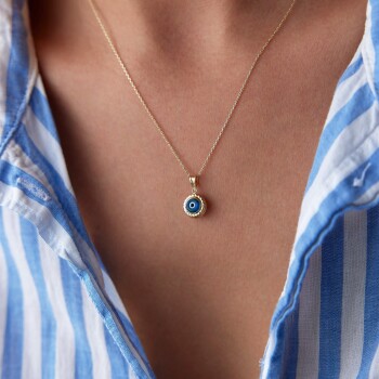 Burgulu Göz Kolye - Big Gold