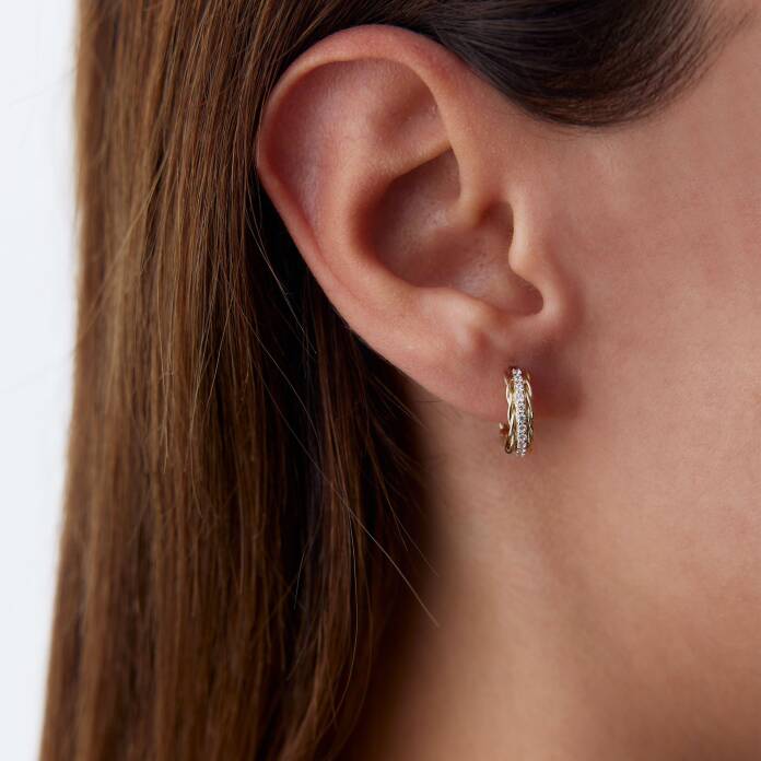 Burma Taşlı J Küpe - 1