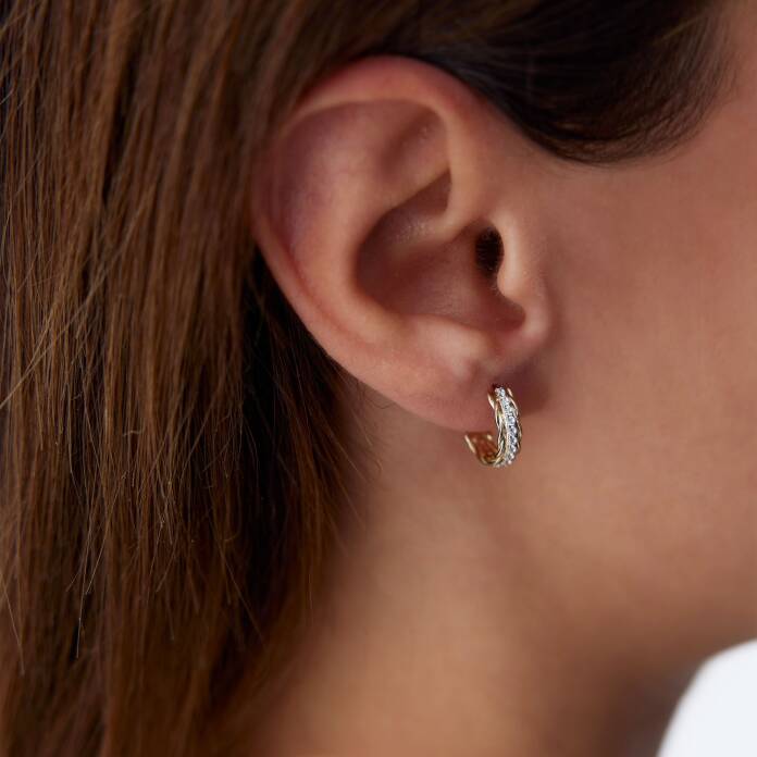 Burma Taşlı J Küpe - 2