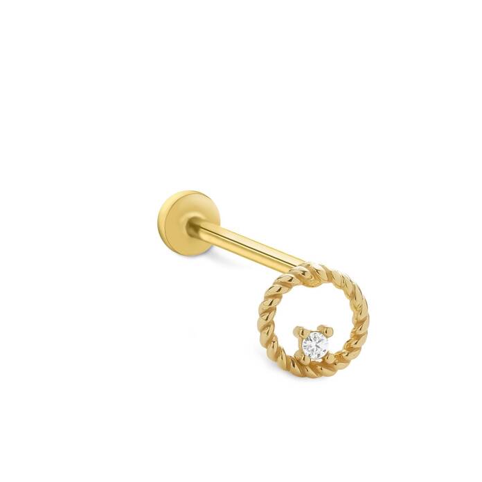 Burma Tektaş Tragus Piercing - 1