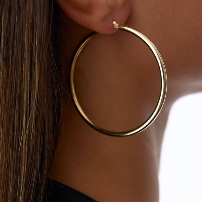 Büyük Boy Bombe Halka Küpe - 2