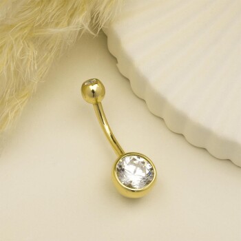 Büyük Tek Taşlı Göbek Piercing - Dianora (1)