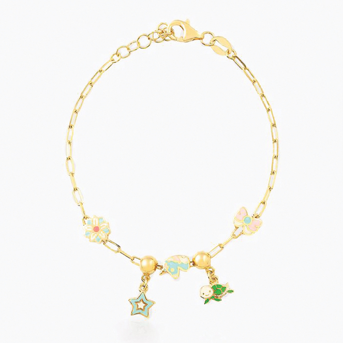 Caretta ve Yıldız Sallantılı Figürlü Çocuk Bilekliği - Melike