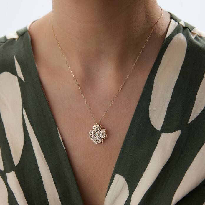 Çark Yonca Kolye - 2