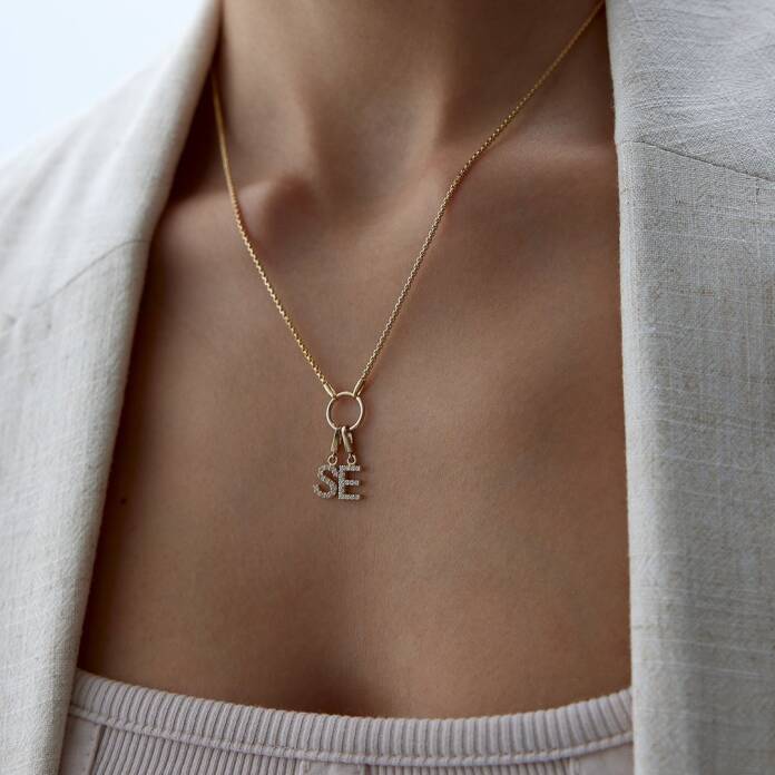 Charm Halkalı İkili Harf Kolye - 2