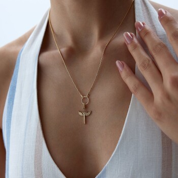 Charm Halkalı Mikail Kılıcı Kolye - Alen (1)