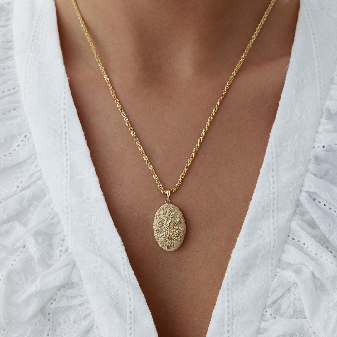 Çiçek Buketi Kapaklı Kolye - 2