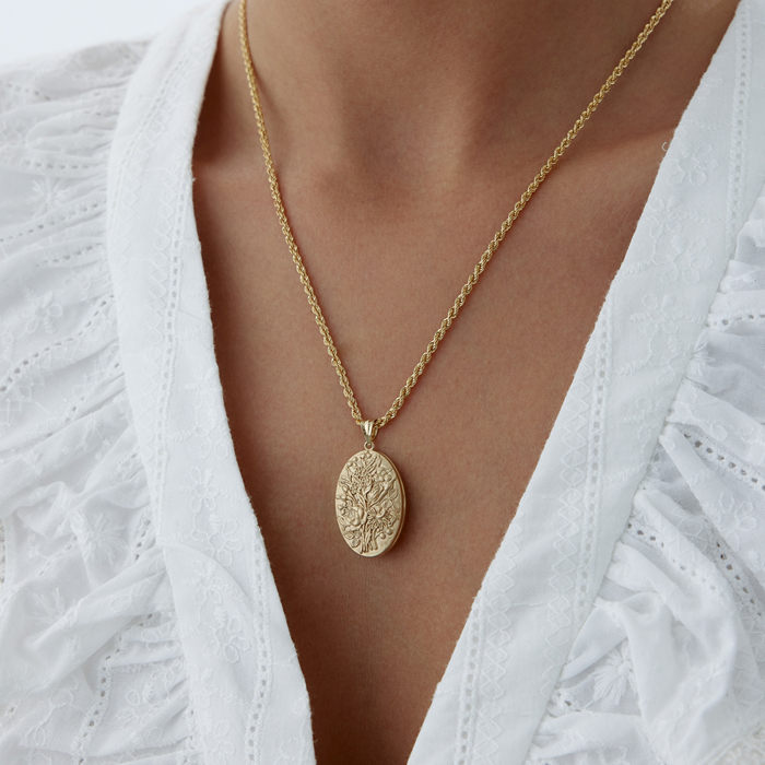 Çiçek Buketi Kapaklı Kolye - Koçak