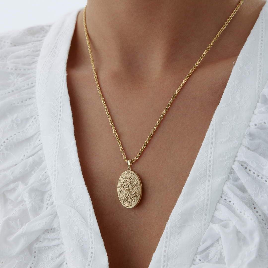 Çiçek Buketi Kapaklı Kolye - 1