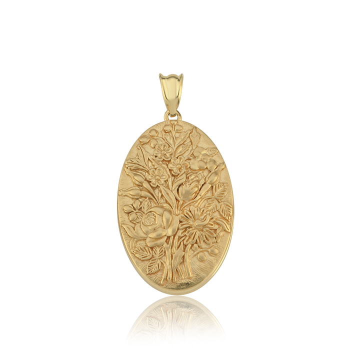 Çiçek Buketi Kapaklı Kolye Ucu - Koçak