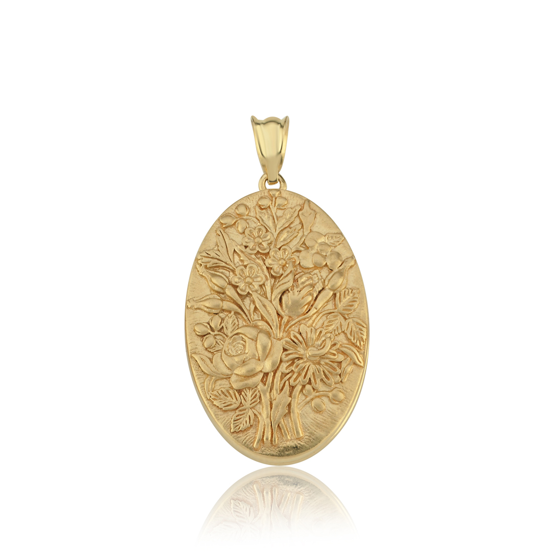 Çiçek Buketi Kapaklı Kolye Ucu - 1