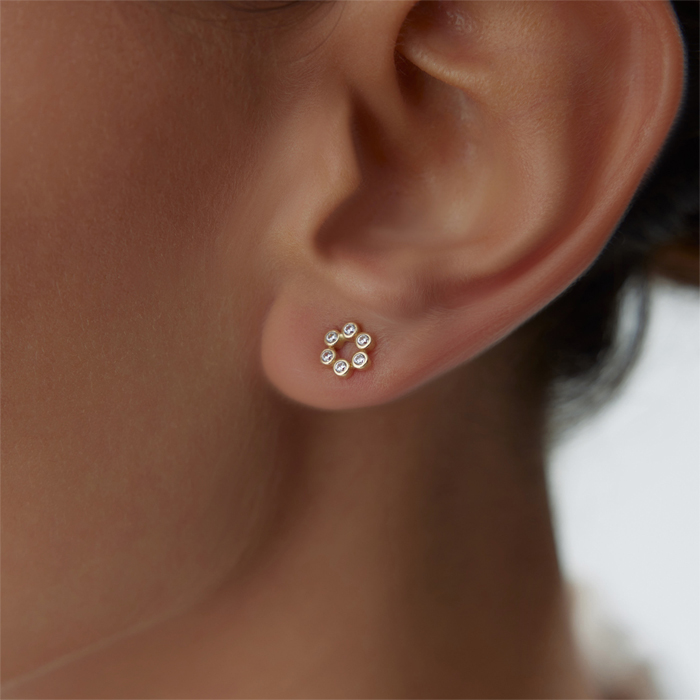 Çiçek Daire Küpe - Rayna