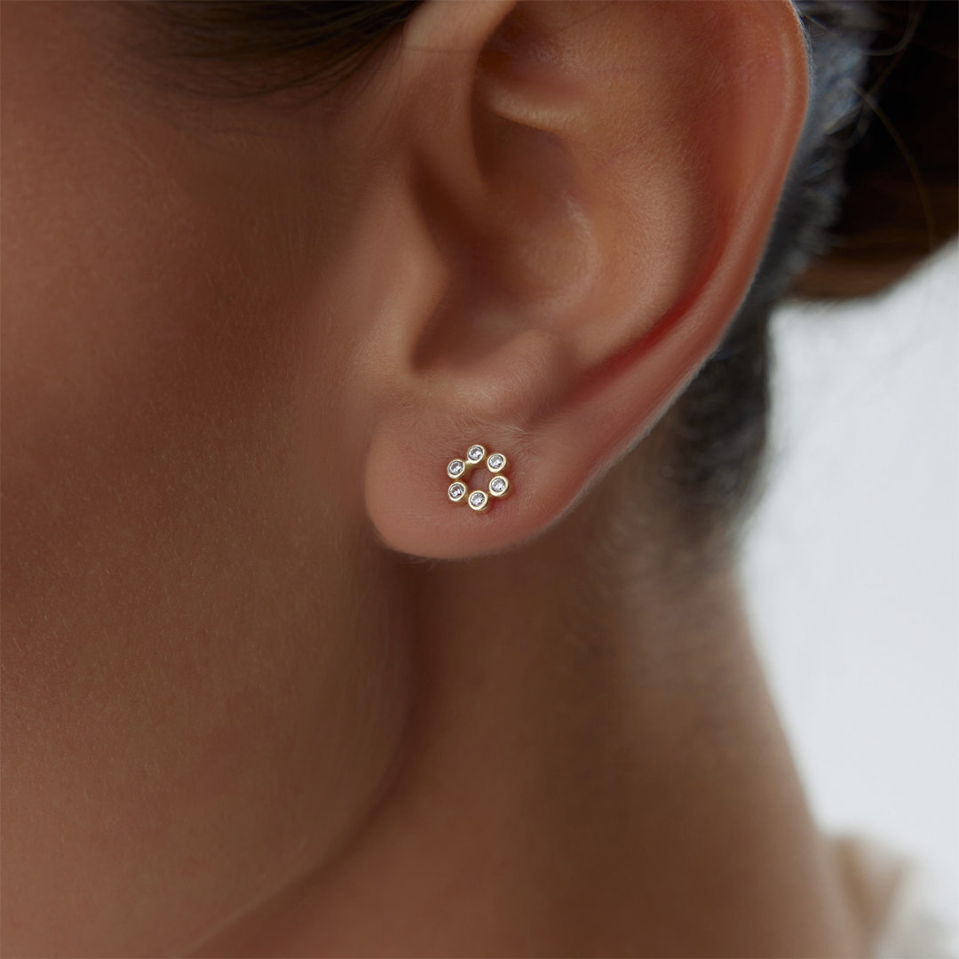 Çiçek Daire Küpe - 2