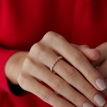 Çiçek Kabartma Yüzük - Nüans