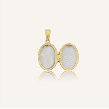 Çiçek Motifli Oval Kapaklı Kolye Ucu - Ador (1)