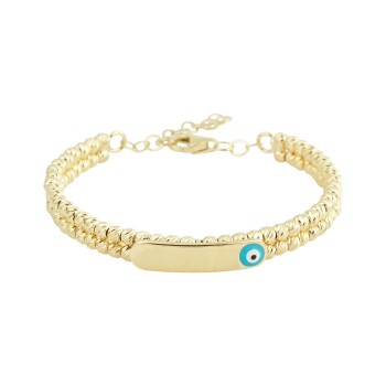 Çift Dorikalı Nazar Plaka Çocuk Kelepçesi - Melike