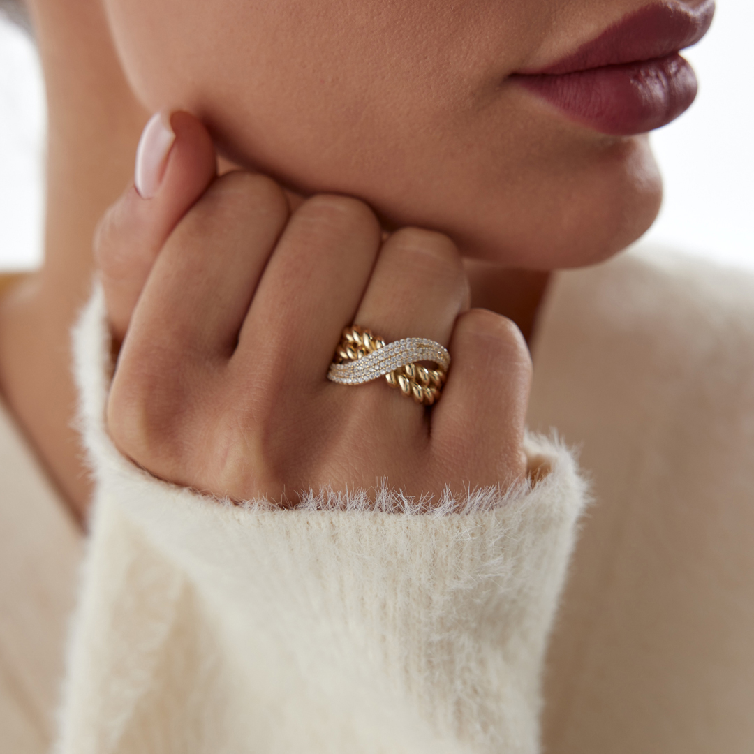 Çift Sıra Burma Su Yolu Yüzük - 1