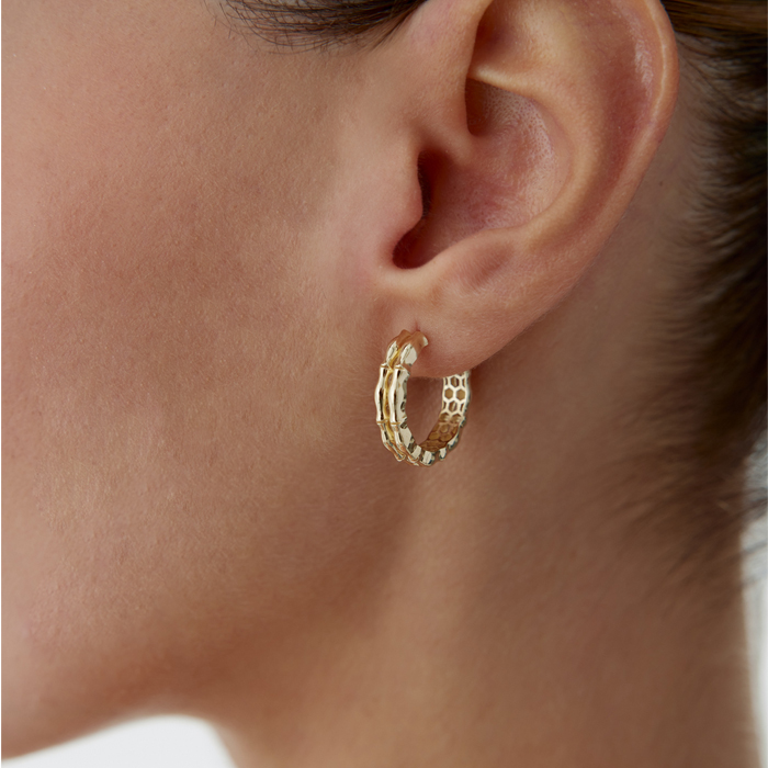 Çift Sıra Kemik Küpe - Rayna