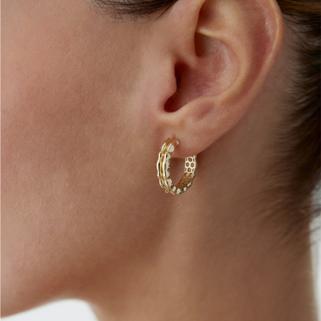 Çift Sıra Kemik Küpe - 1