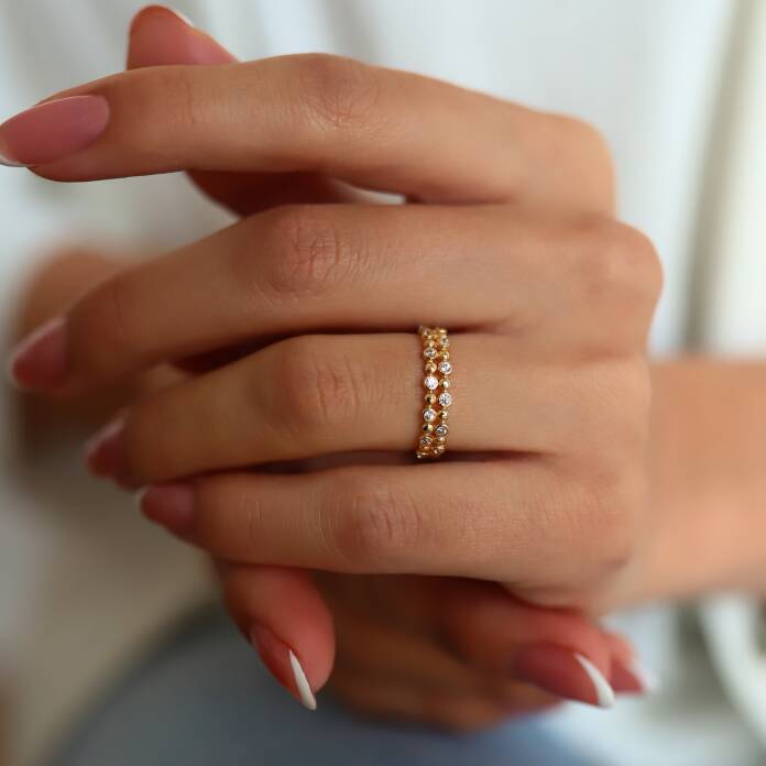 Çift Sıra Taşlı Yüzük - 1