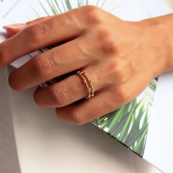 Çift Sıra Top Yüzük - 1