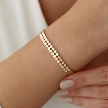 Çift Sıra Yuvarlak Desen Bileklik - Reha