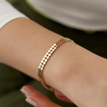 Çift Sıra Yuvarlak Desen Bileklik - Reha (1)