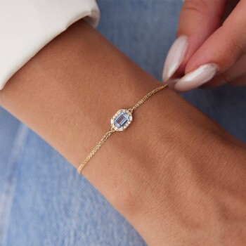 Çift Zincir Aqua Baget Bileklik - Rayna