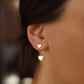 Çiftli Kalp Küpe - Alen