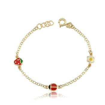 Çilek Uğur Böceği Papatya Çocuk Bilekliği - Melike