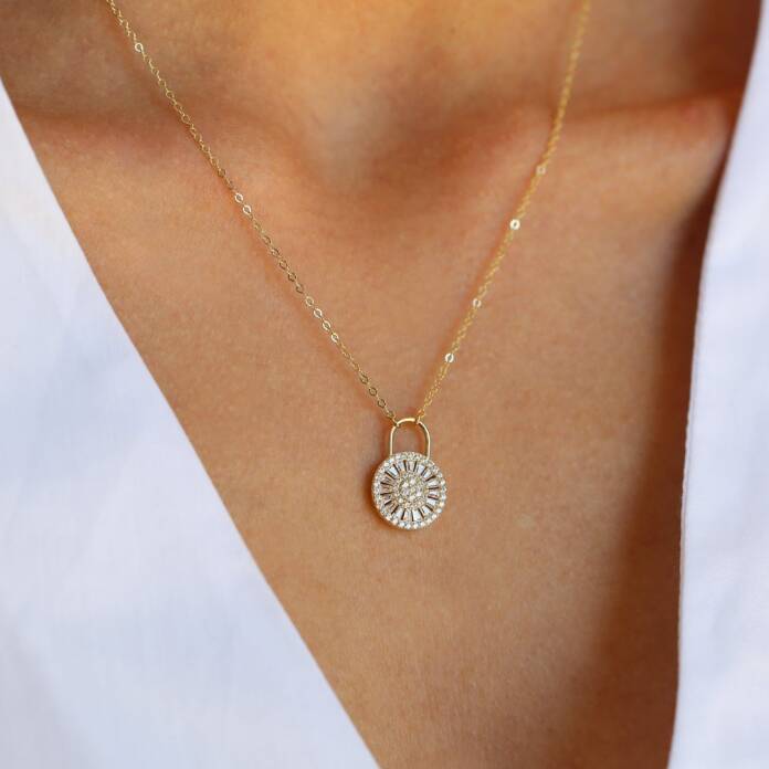 Circle Kilit Bagetli Kolye - 1