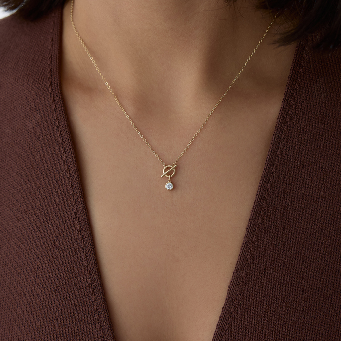 Circle Taşlı Kolye - Rayna