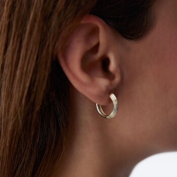 Çizgili Halka J Küpe - Rayna