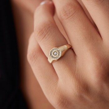 Çizgili Taşlı Şovalye Yüzük - Rayna (1)